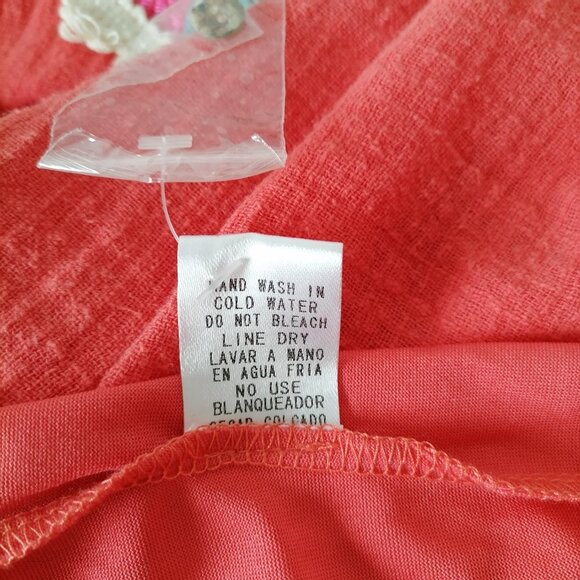 Entro Women's Pink Tasseled Diamond Print Boat Neck Sleeveless Dress Size Small - Picture 7 of 7